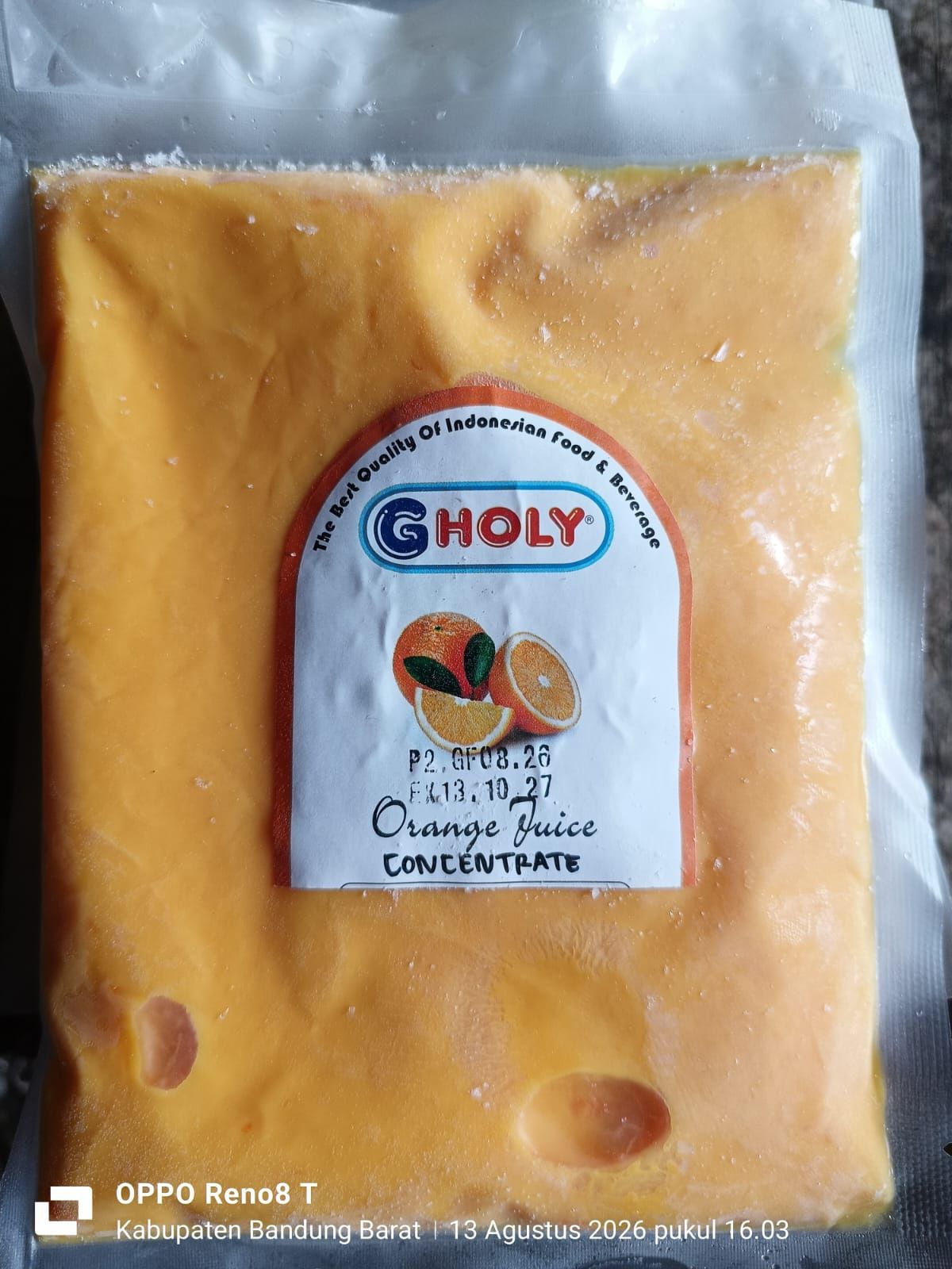 Kemasan konsentrat jus jeruk Gholy